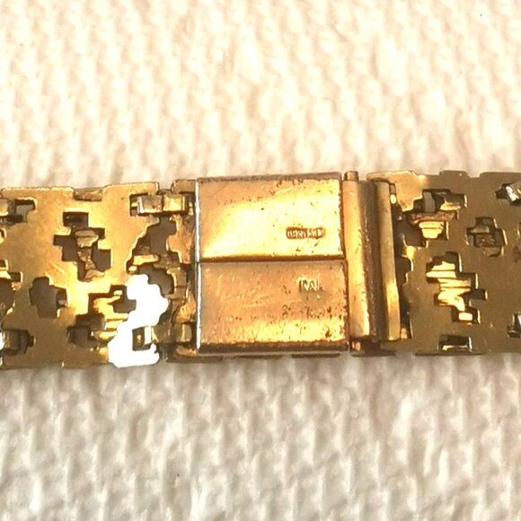 VINTAGE K&L GERMANY ROLLED GOLD Woven Modernist Bracelet Mid Century 1960s Gold - Picture 8 of 8